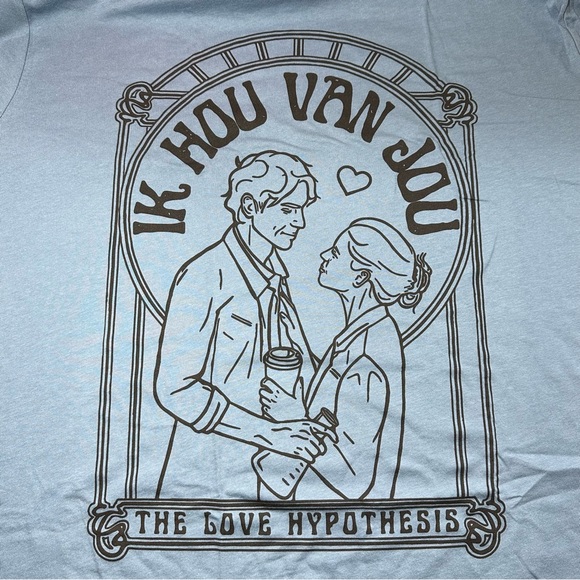 Bookish Box Aug 22 Love Hypothesis 4x Tshirt Steal Blue - Picture 2 of 2